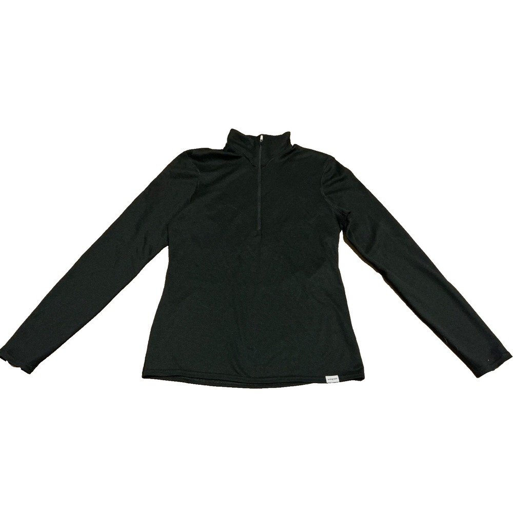 Patagonia Capilene Midweight Baselayer Performance Women Small Black 1/4 Zip Top